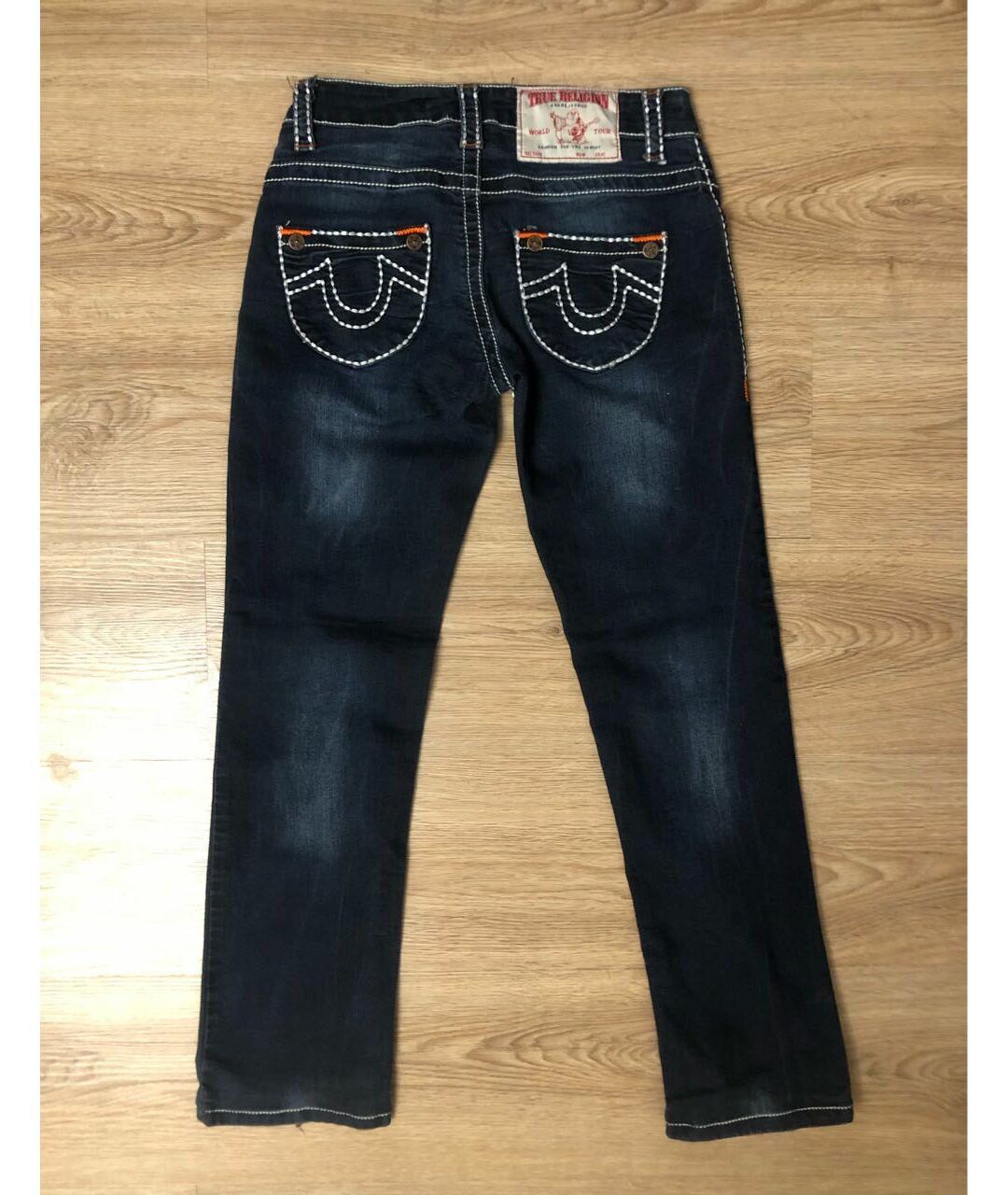 TRUE RELIGION Синие хлопковые джинсы слим, фото 2