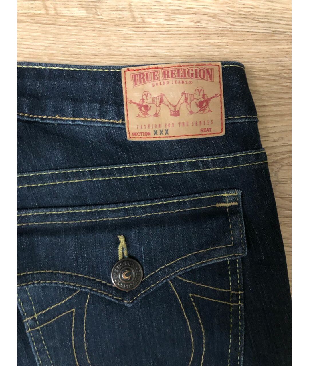 TRUE RELIGION Синие хлопковые джинсы слим, фото 5