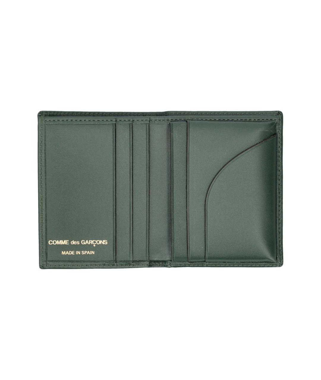 COMME DES GARÇONS WALLET Зеленый кожаный кошелек, фото 3