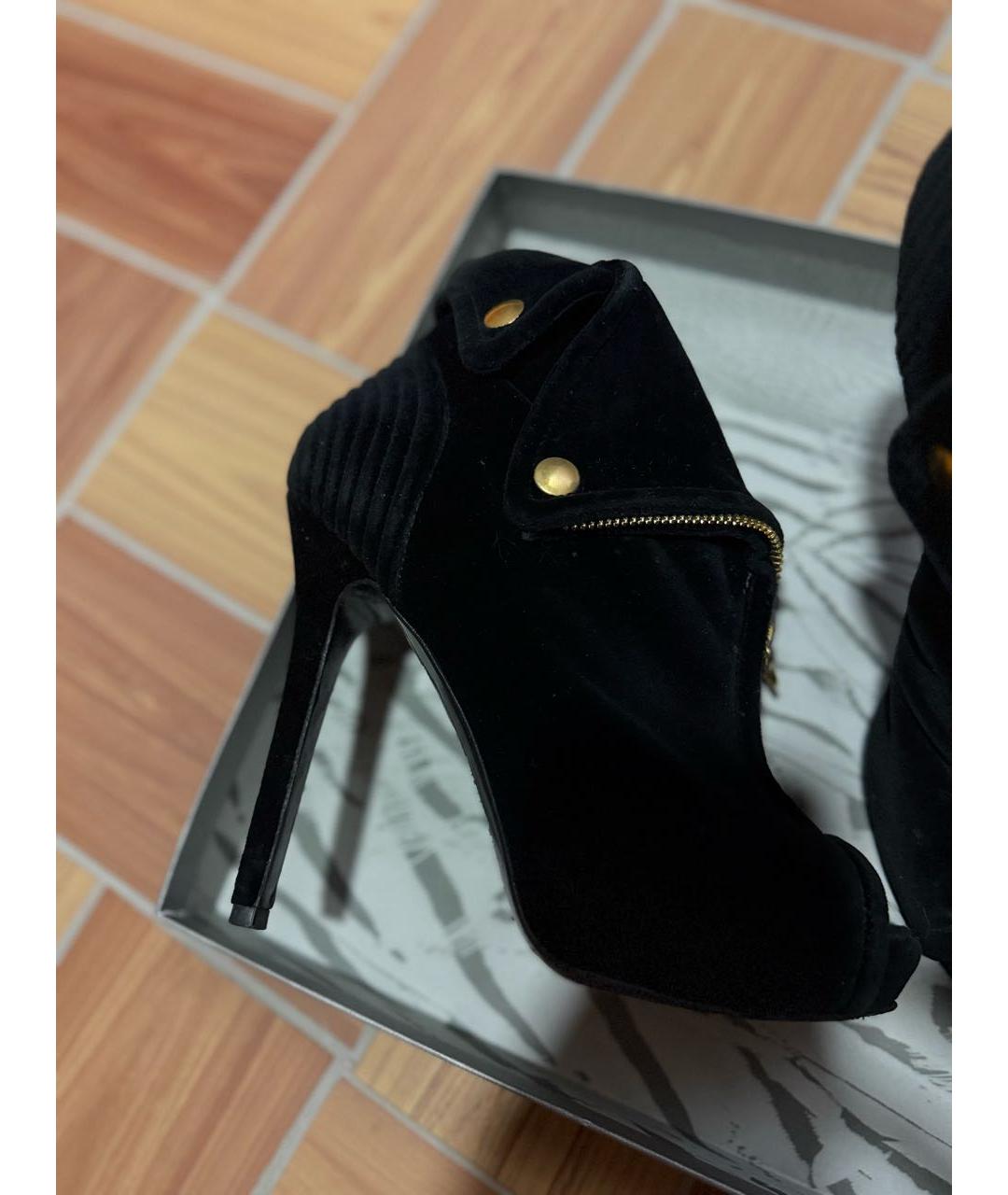ALEXANDER MCQUEEN Черные бархатные туфли, фото 2