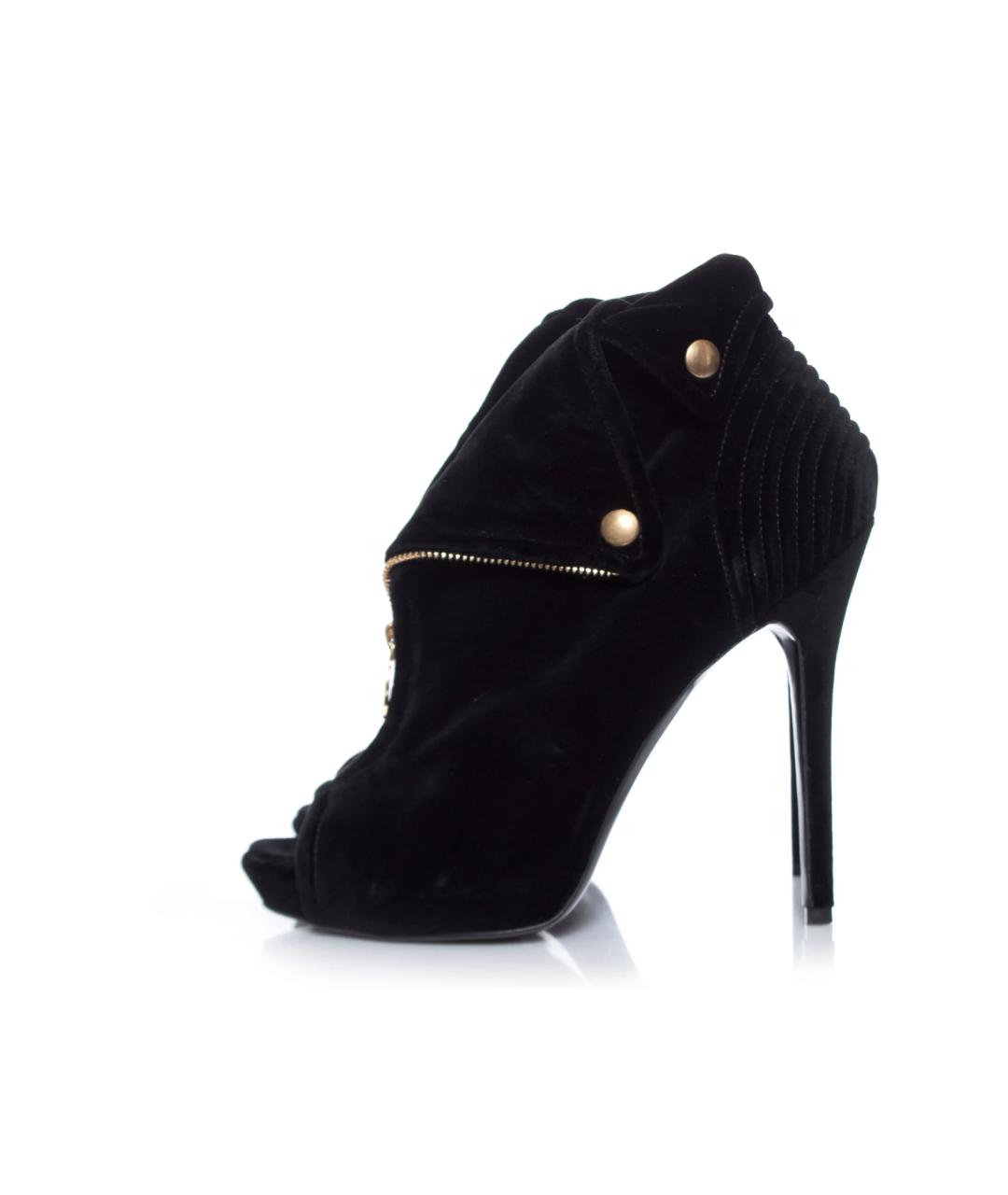 ALEXANDER MCQUEEN Черные бархатные туфли, фото 6