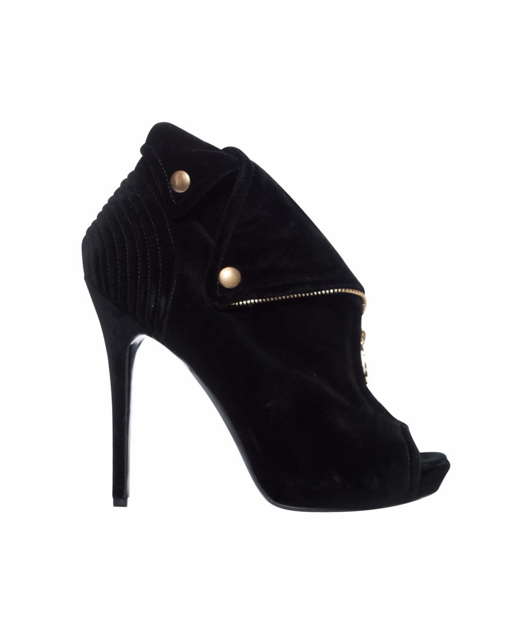 ALEXANDER MCQUEEN Черные бархатные туфли, фото 1