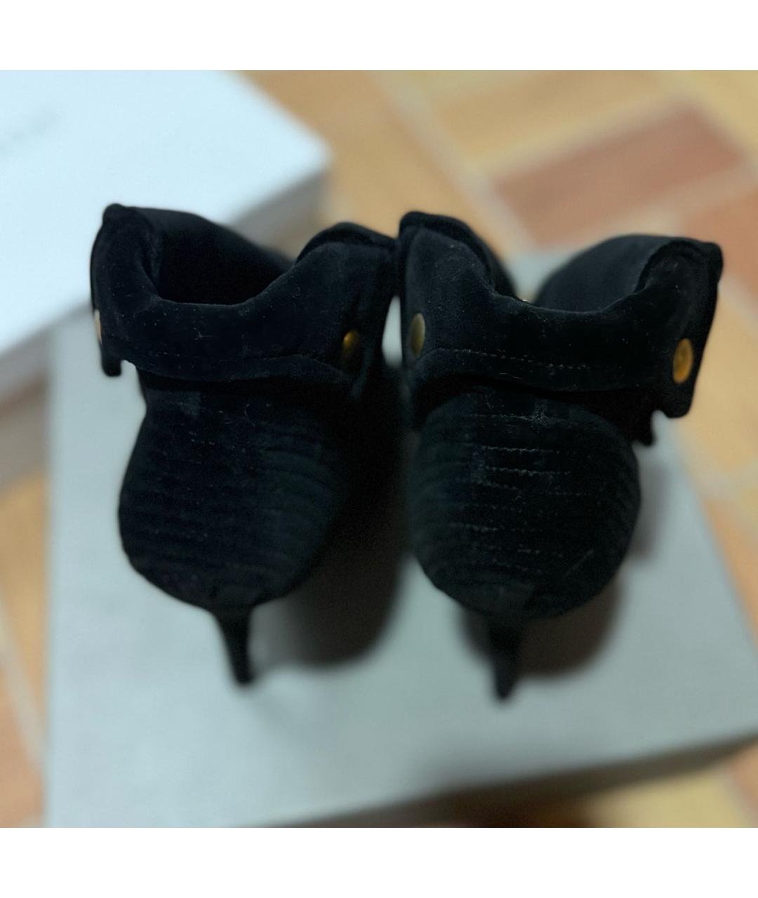 ALEXANDER MCQUEEN Черные бархатные туфли, фото 5