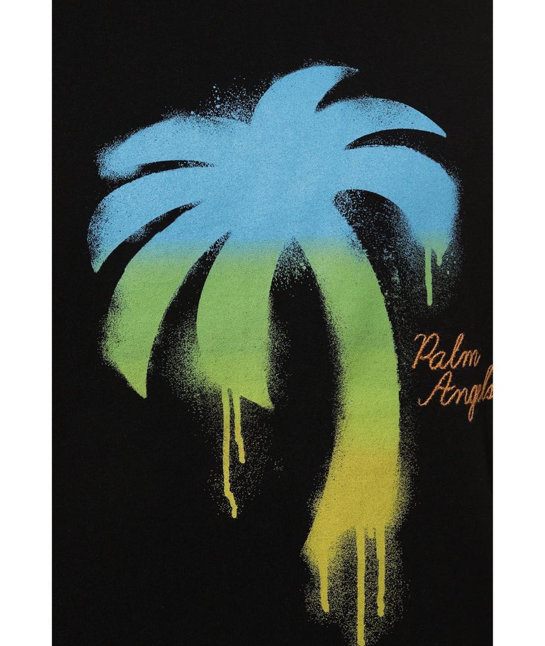 PALM ANGELS Черная хлопковая футболка, фото 3