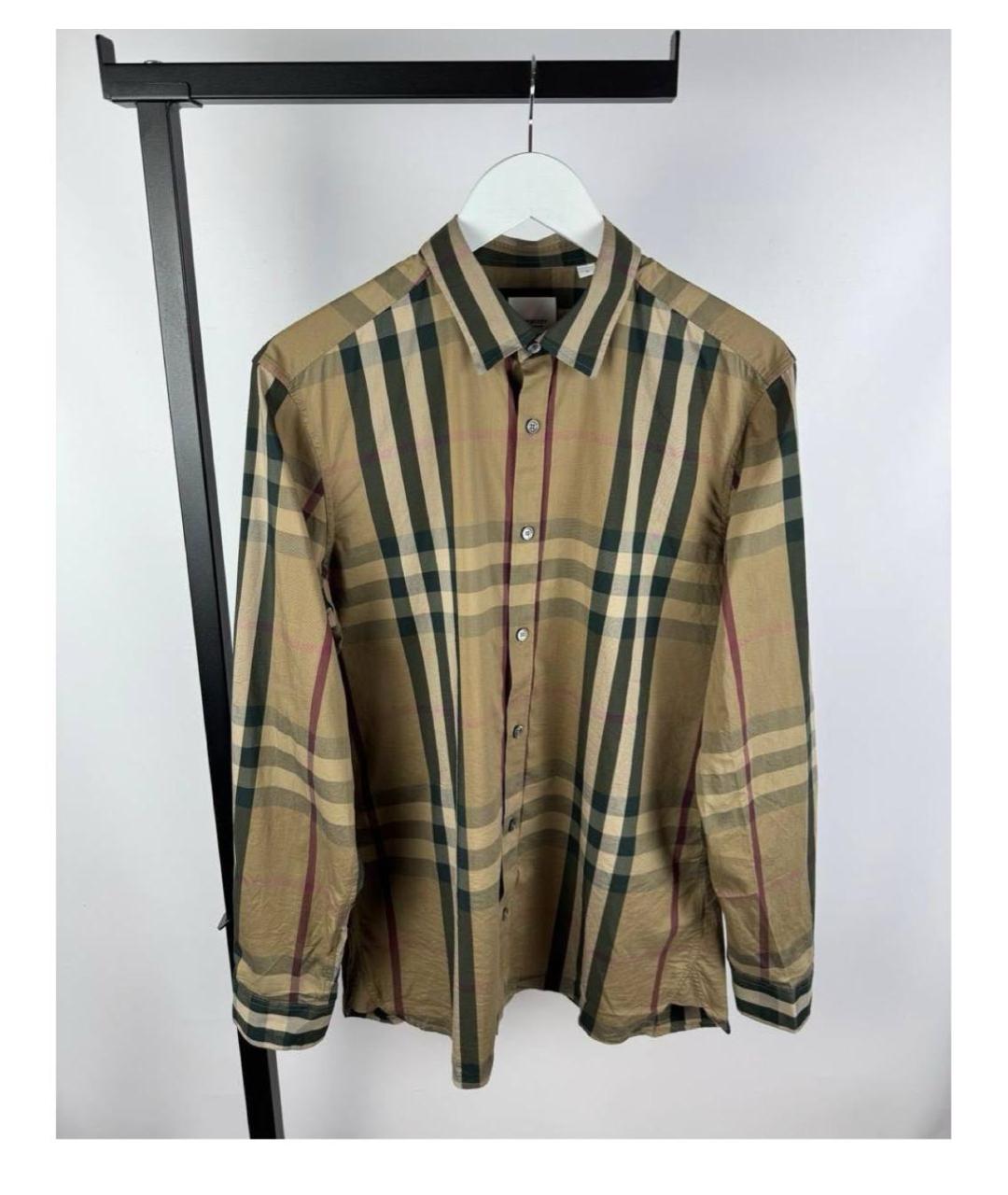 BURBERRY Бежевая хлопковая рубашка, фото 4