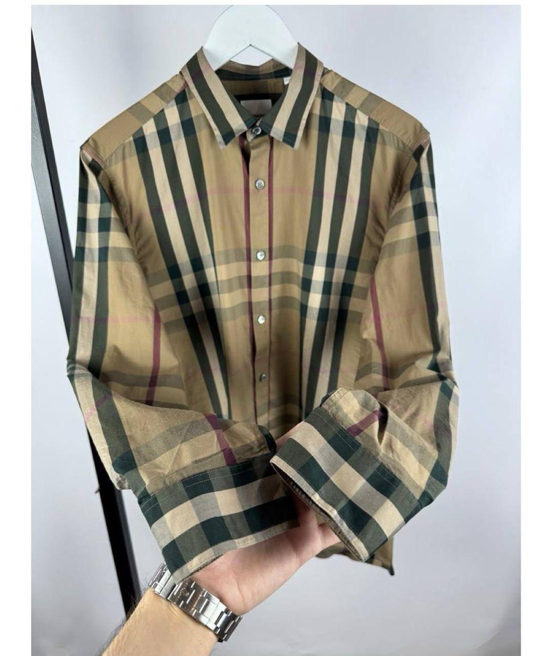 BURBERRY Бежевая хлопковая рубашка, фото 2