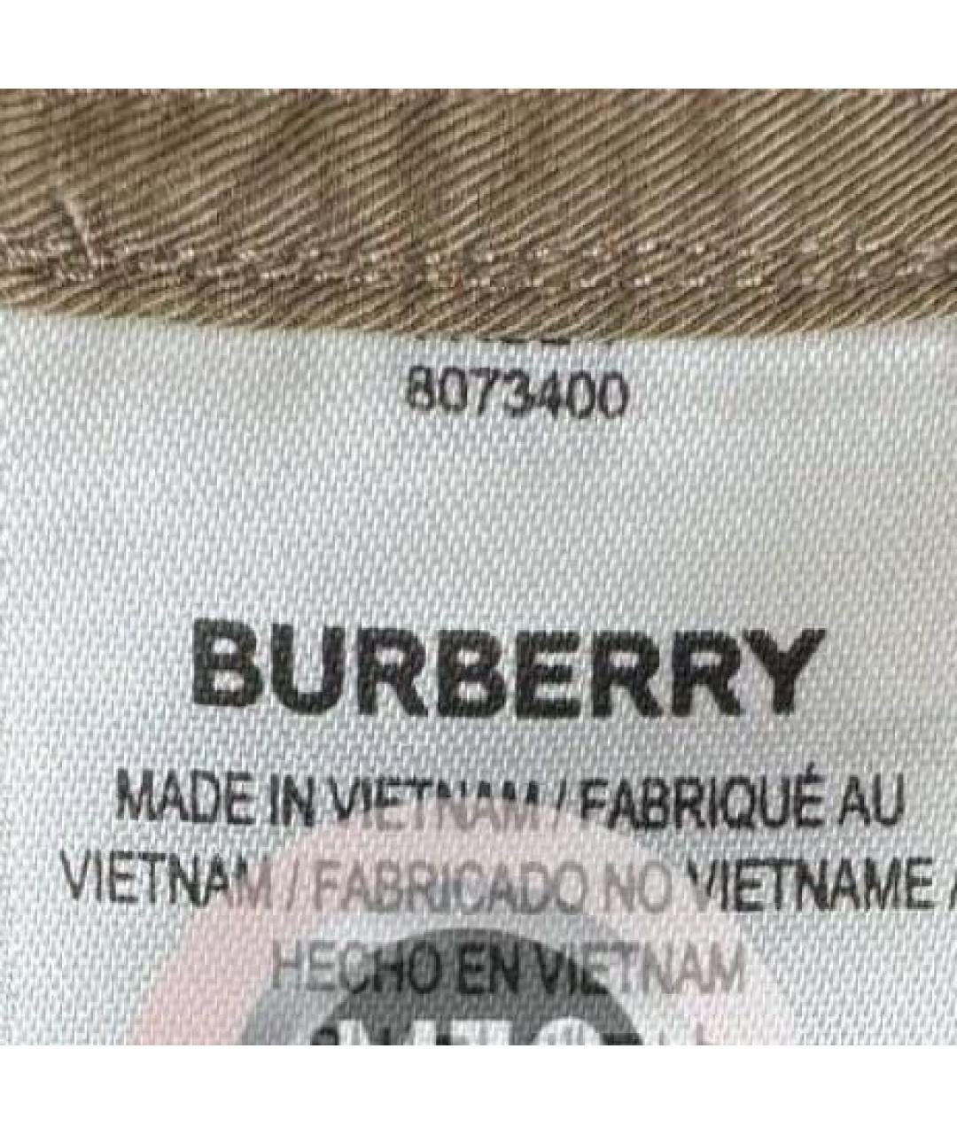 BURBERRY Бежевая хлопковая рубашка, фото 5