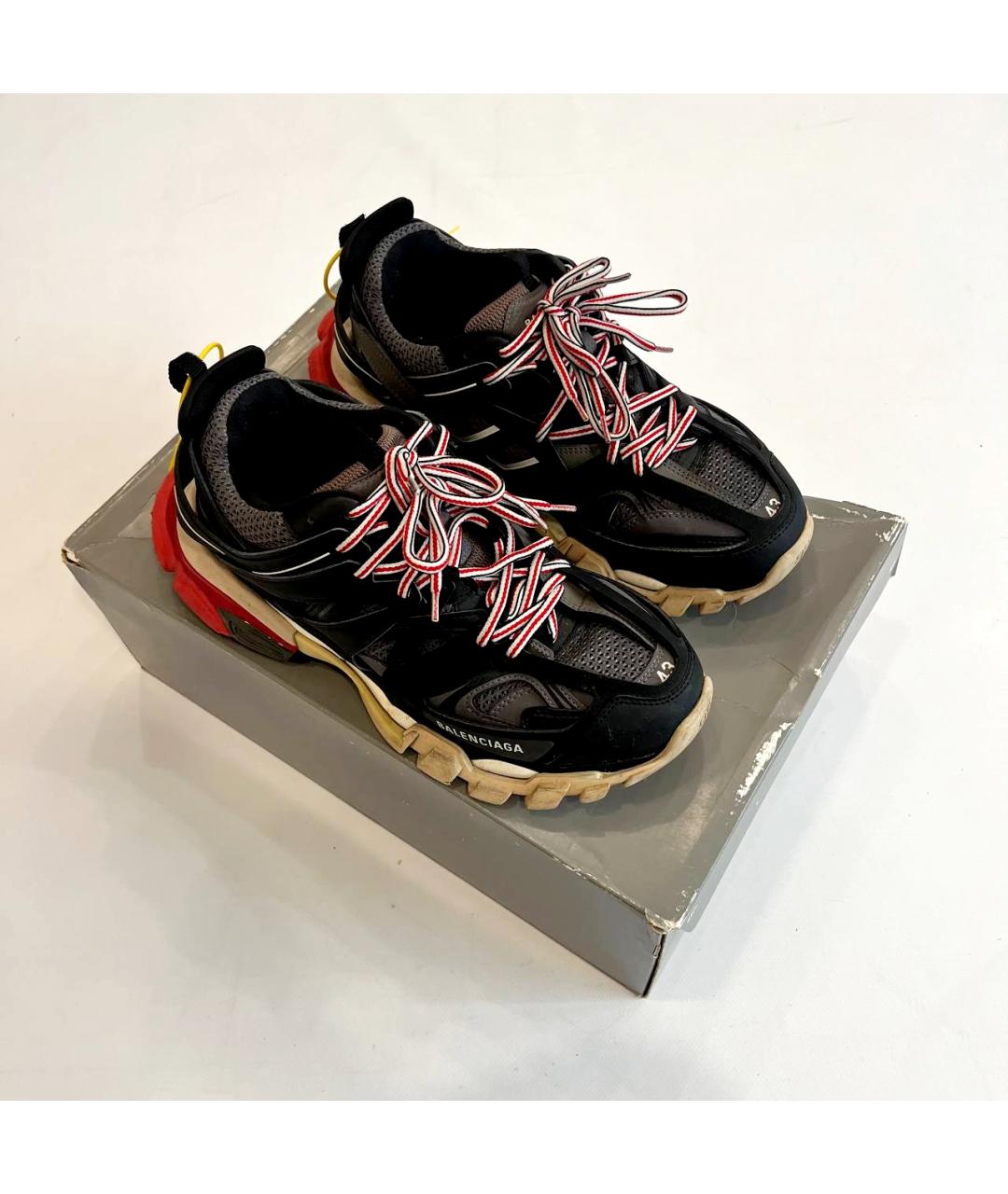 BALENCIAGA Черные кожаные низкие кроссовки / кеды, фото 2