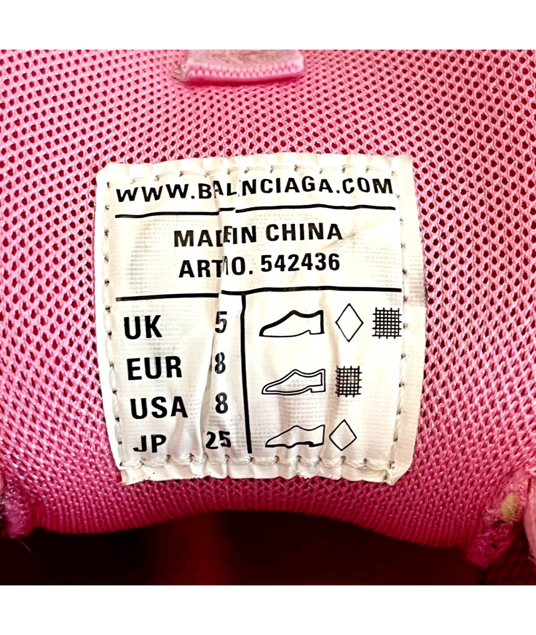 BALENCIAGA Розовые кожаные кроссовки, фото 6