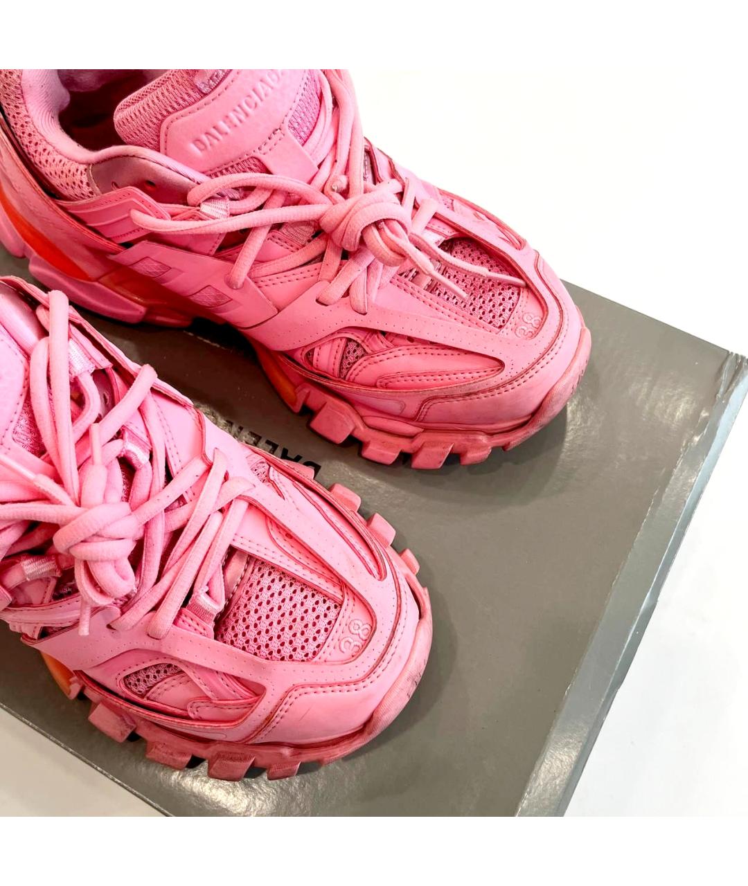 BALENCIAGA Розовые кожаные кроссовки, фото 4