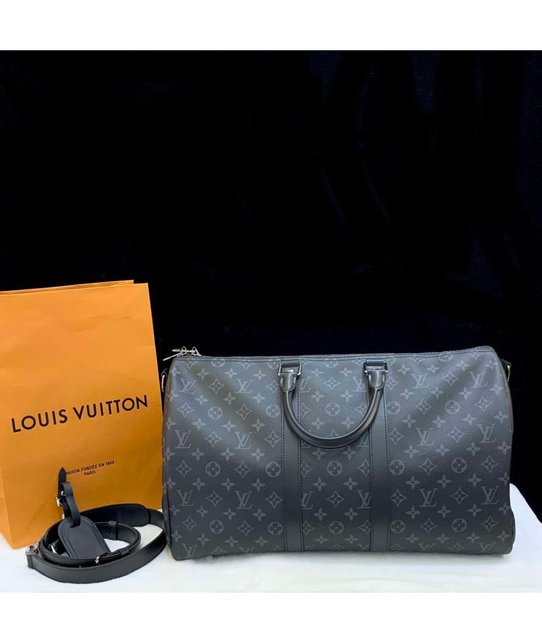 LOUIS VUITTON Черная дорожная/спортивная сумка, фото 5