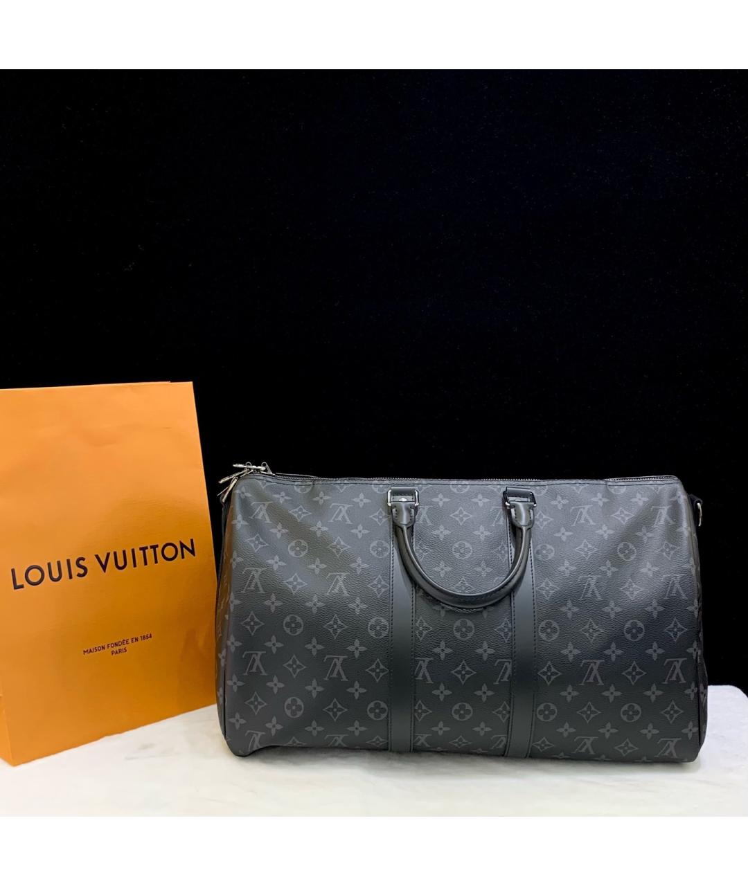 LOUIS VUITTON Черная дорожная/спортивная сумка, фото 2