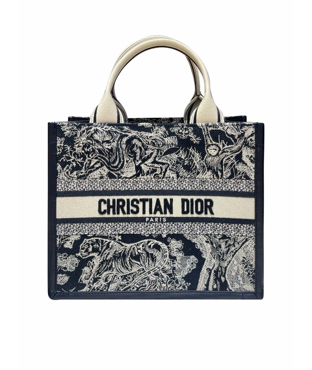 CHRISTIAN DIOR Голубая жаккардовая сумка тоут, фото 1