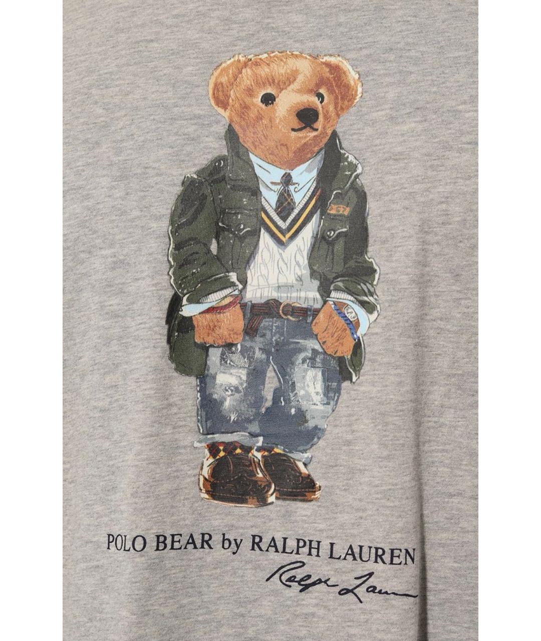 POLO RALPH LAUREN Серая хлопковая футболка, фото 3