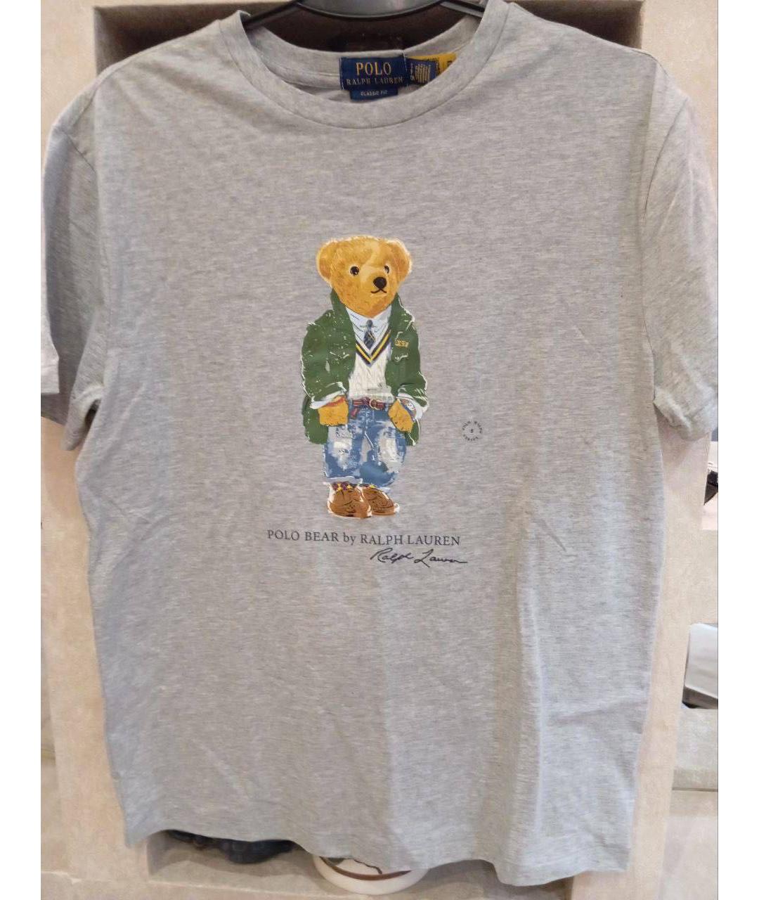 POLO RALPH LAUREN Серая хлопковая футболка, фото 5