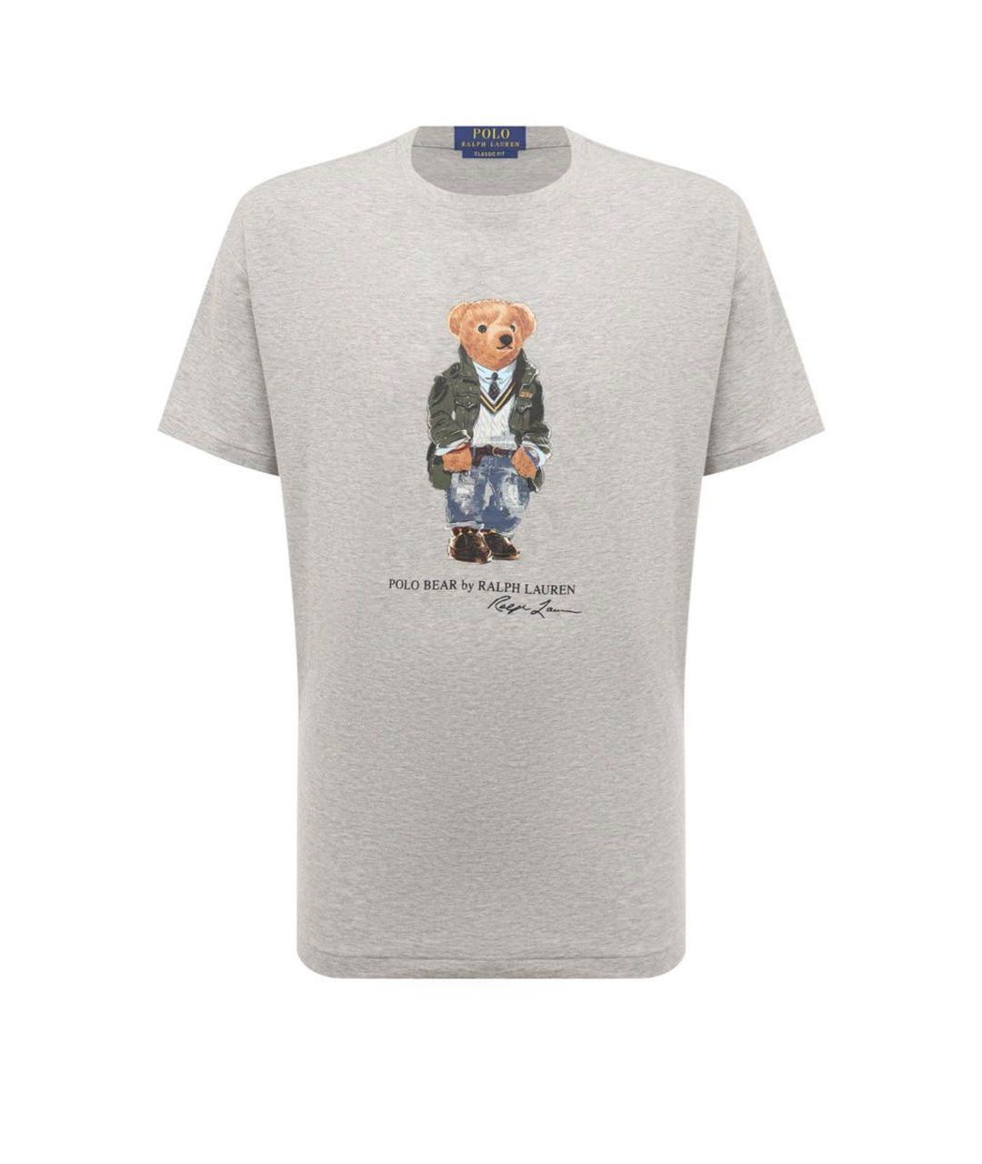 POLO RALPH LAUREN Серая хлопковая футболка, фото 1
