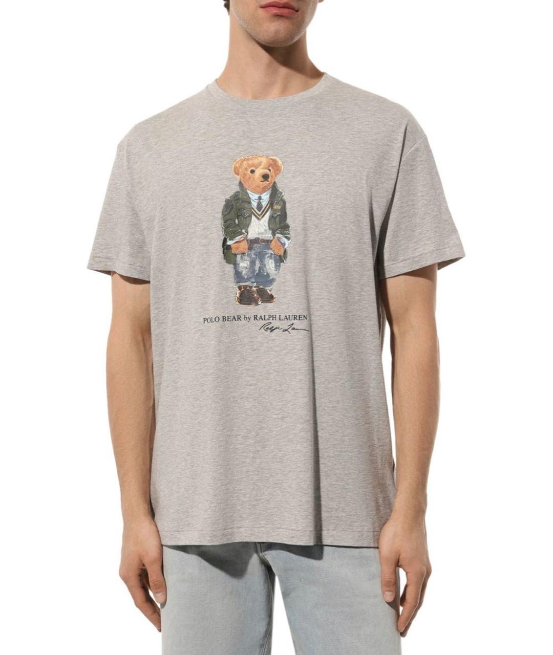 POLO RALPH LAUREN Серая хлопковая футболка, фото 2
