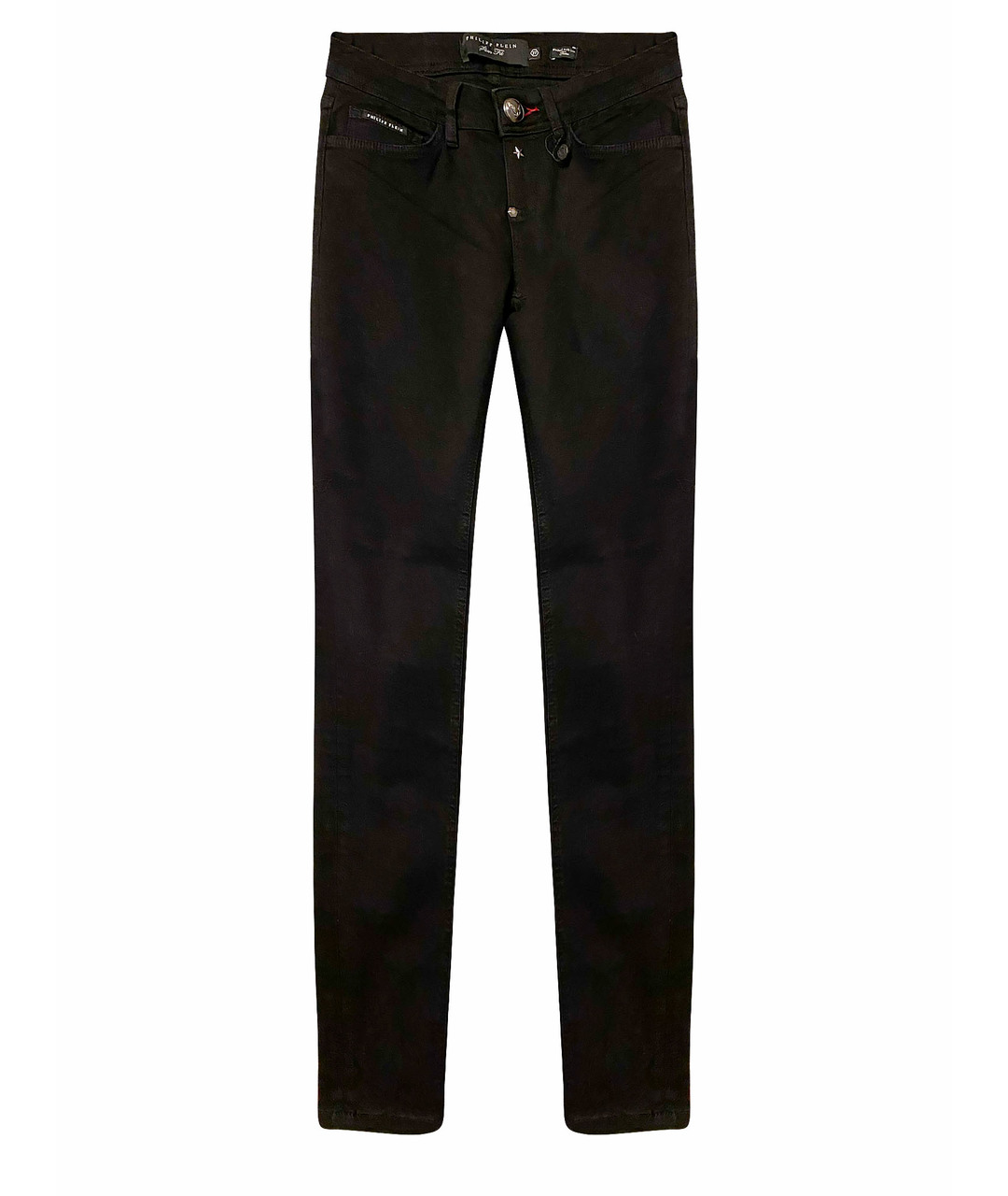 PHILIPP PLEIN Черные хлопко-полиэстеровые джинсы слим, фото 1