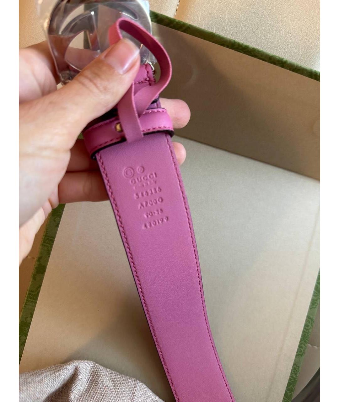 GUCCI Розовый кожаный ремень, фото 3