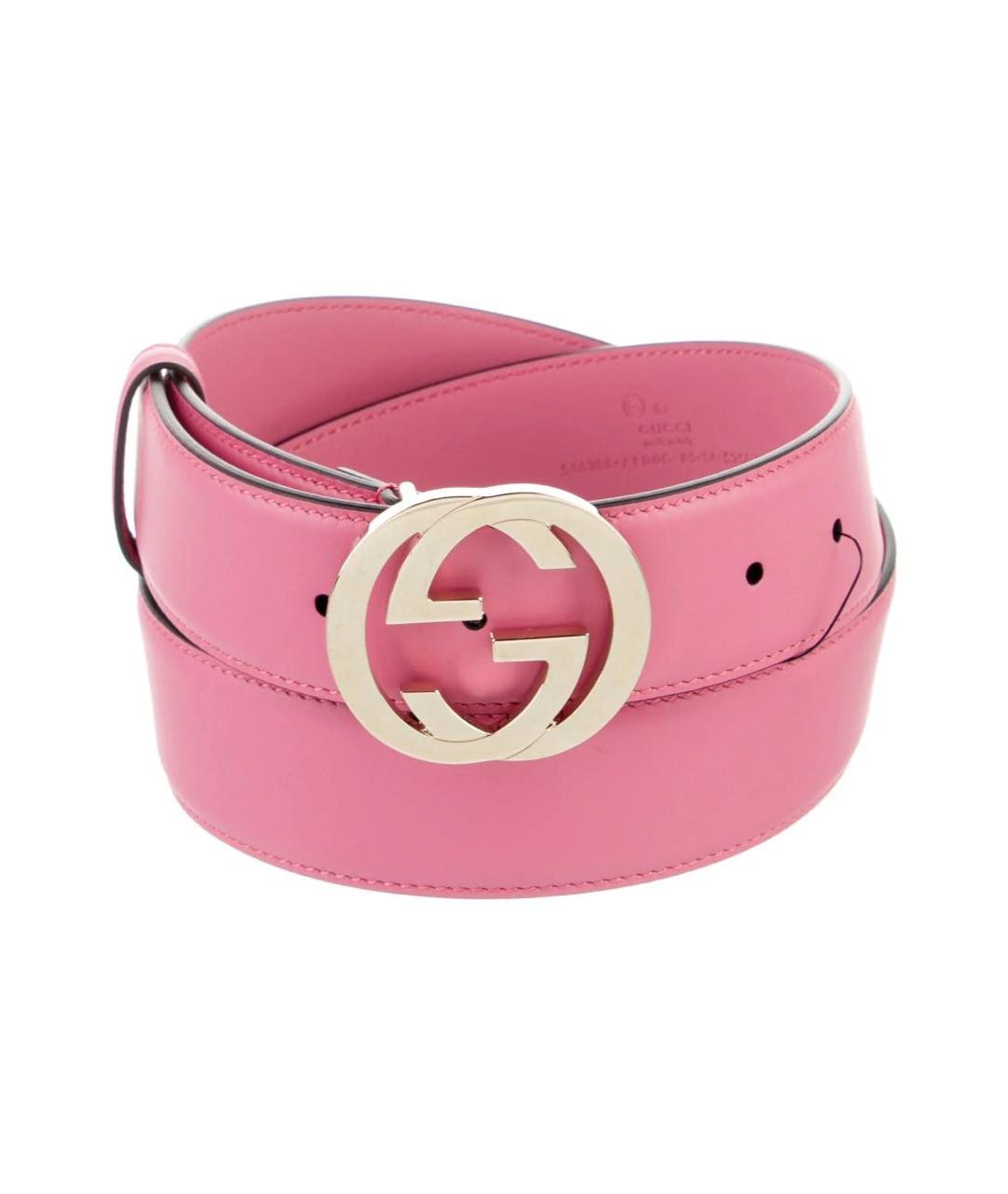 GUCCI Розовый кожаный ремень, фото 1