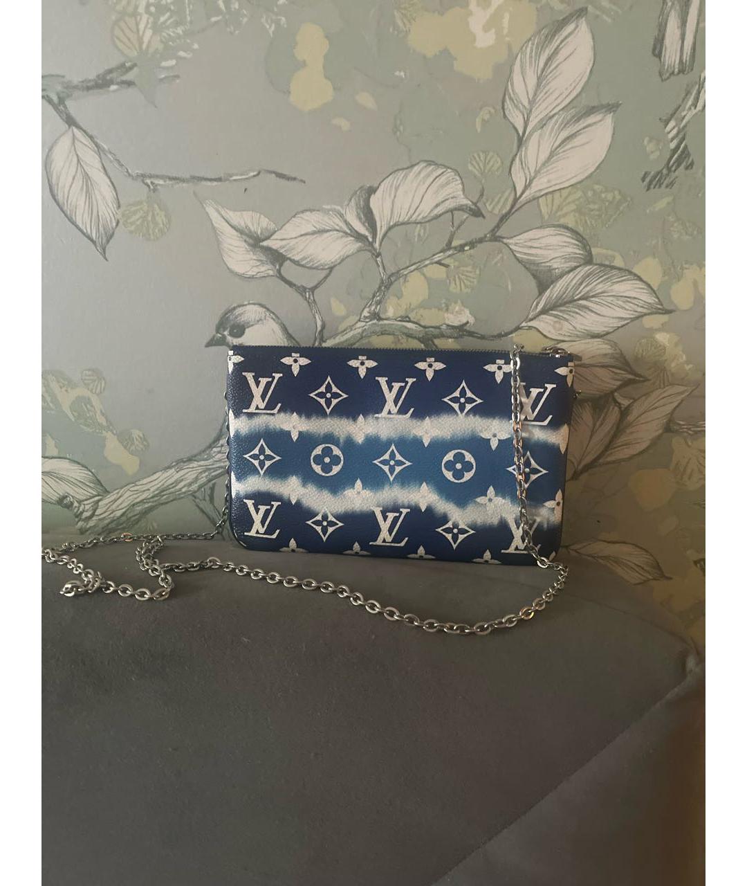 LOUIS VUITTON Голубая кожаная сумка через плечо, фото 2