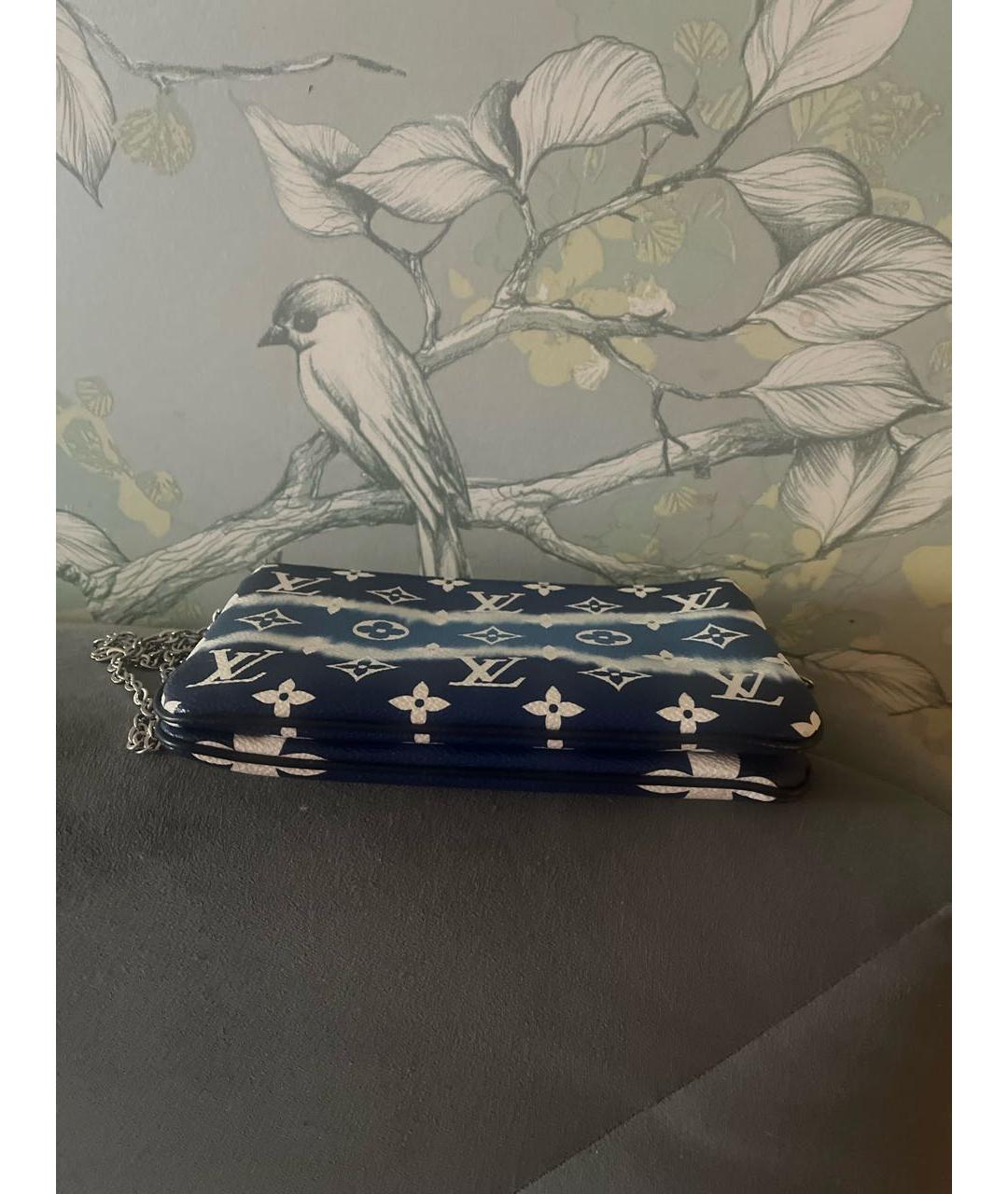 LOUIS VUITTON Голубая кожаная сумка через плечо, фото 4