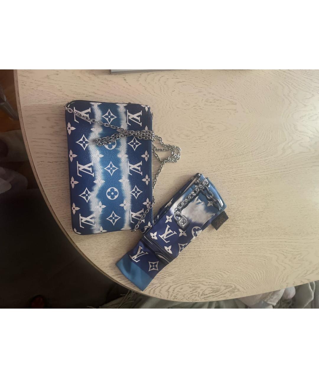 LOUIS VUITTON Голубая кожаная сумка через плечо, фото 6