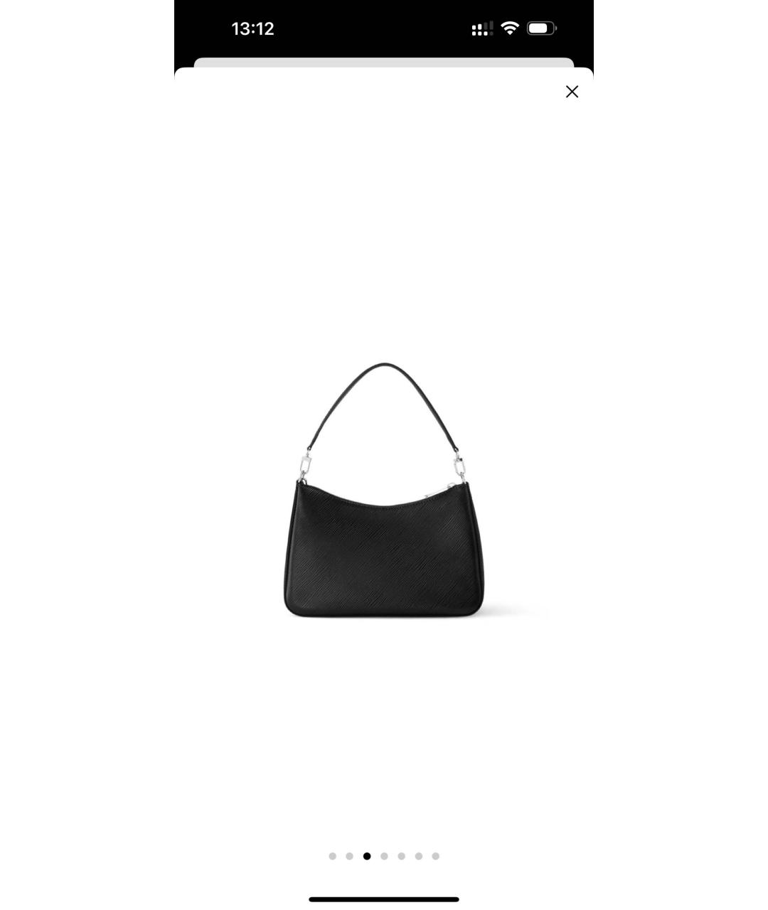 LOUIS VUITTON Черная кожаная сумка с короткими ручками, фото 3