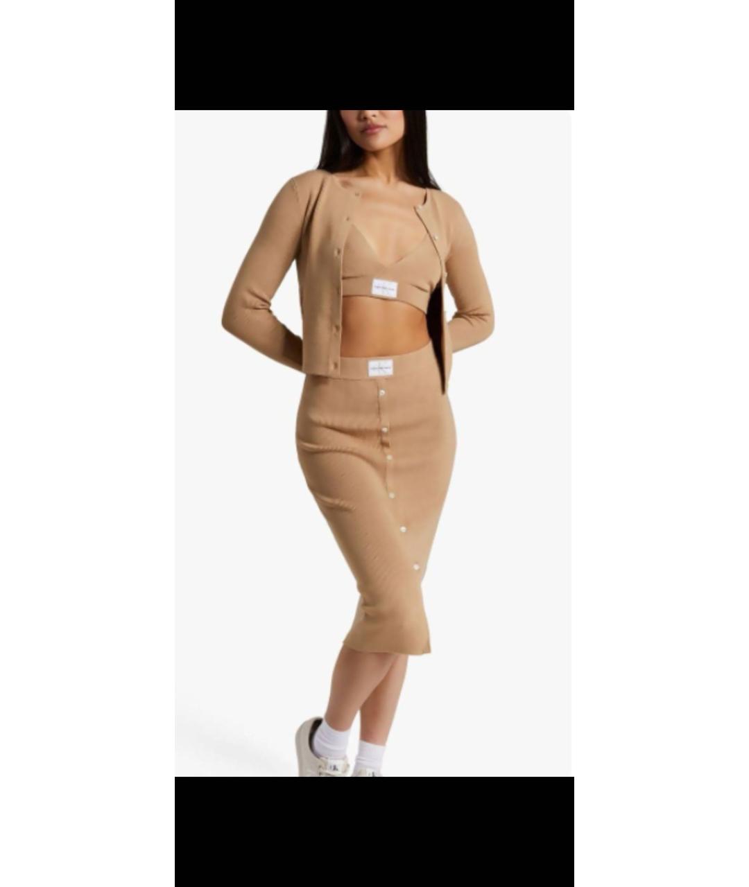 CALVIN KLEIN Бежевый костюм с юбками, фото 6