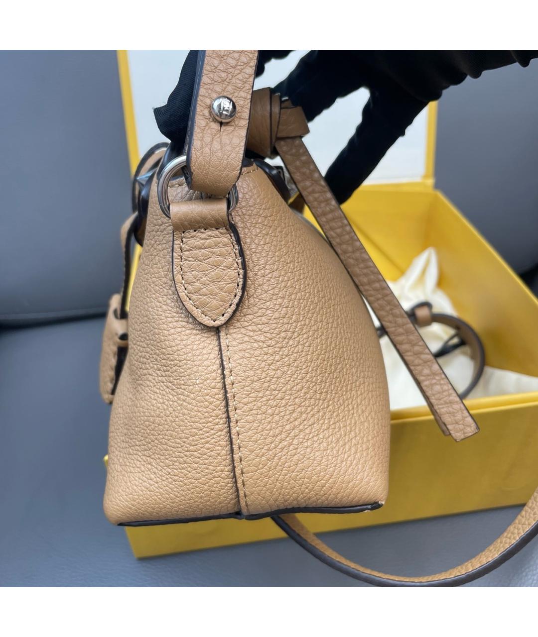 FENDI Коричневая кожаная сумка тоут, фото 4