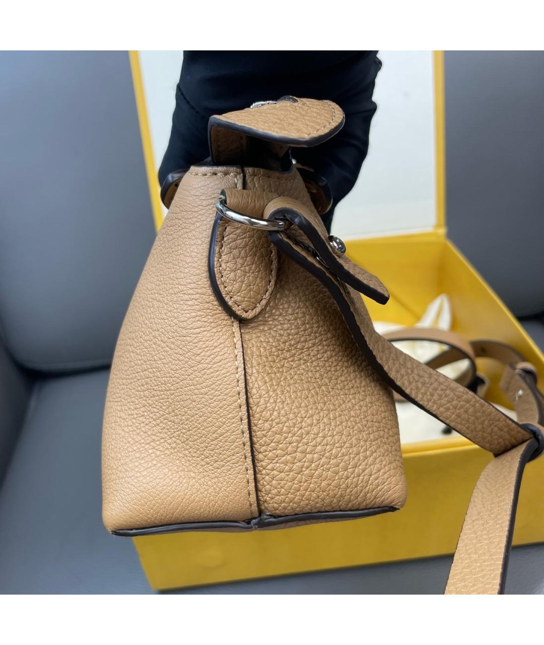 FENDI Коричневая кожаная сумка тоут, фото 3