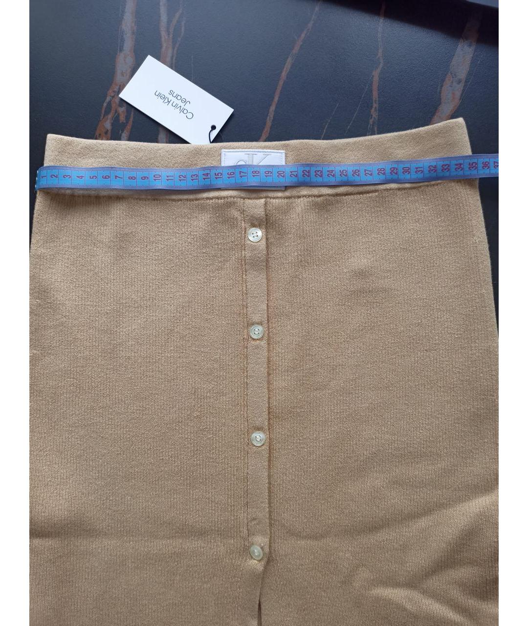 CALVIN KLEIN JEANS Бежевая юбка миди, фото 5