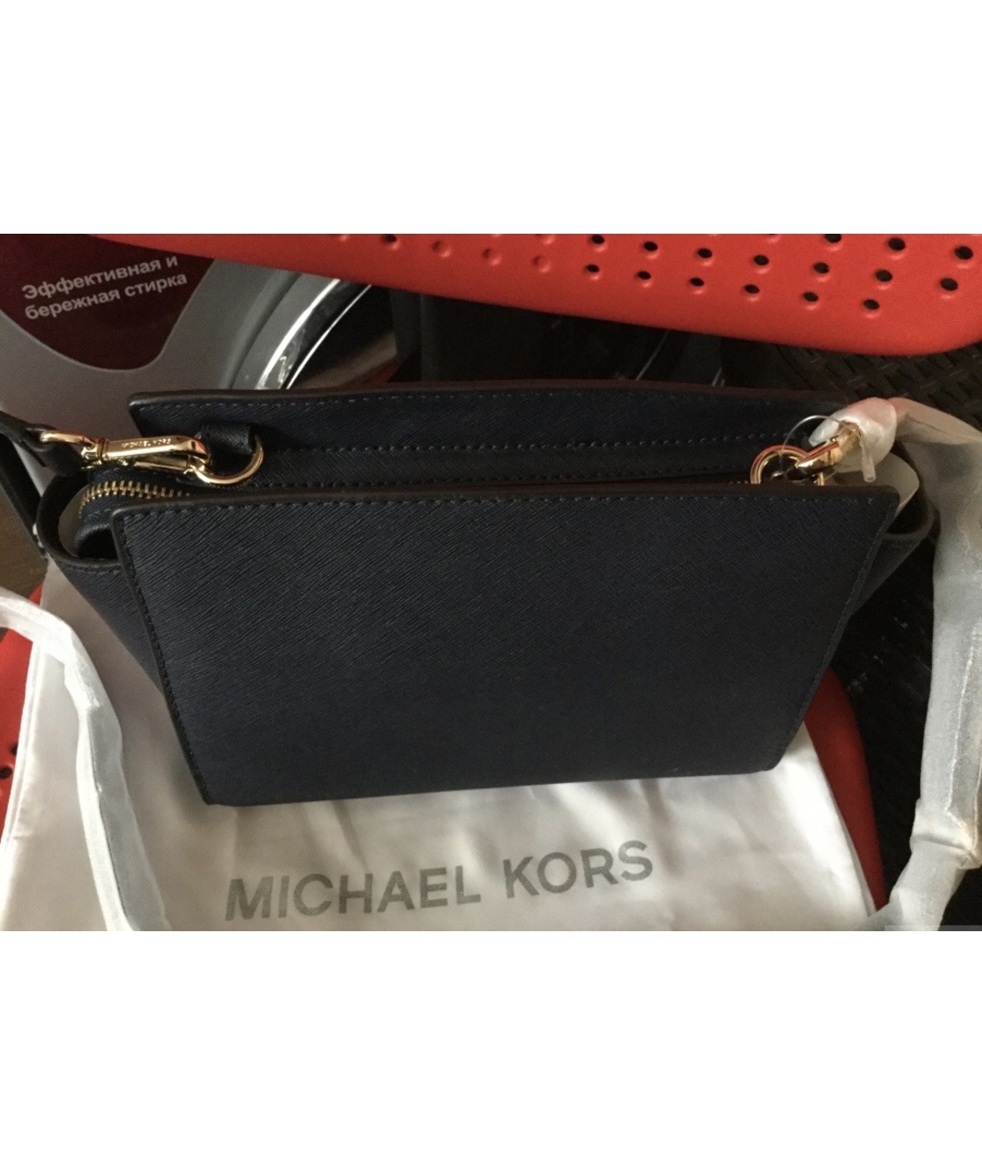 MICHAEL MICHAEL KORS Синяя кожаная сумка тоут, фото 8