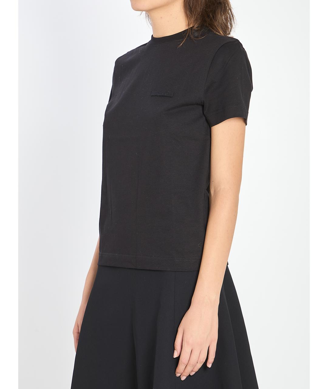 JACQUEMUS Черная хлопковая футболка, фото 3