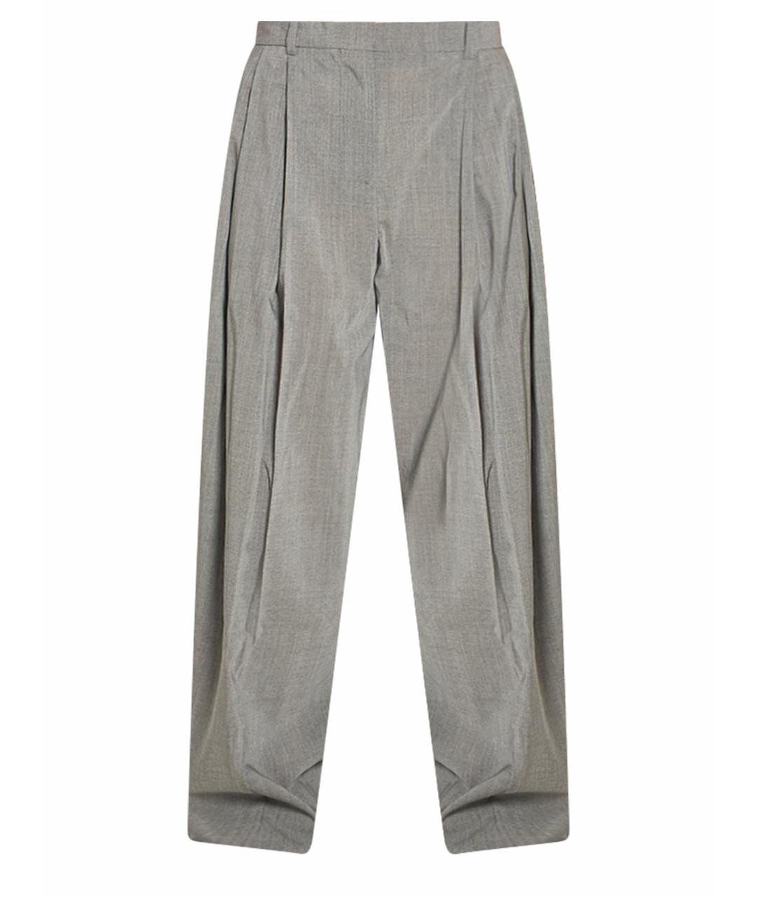 JACQUEMUS Серые шерстяные прямые брюки, фото 1