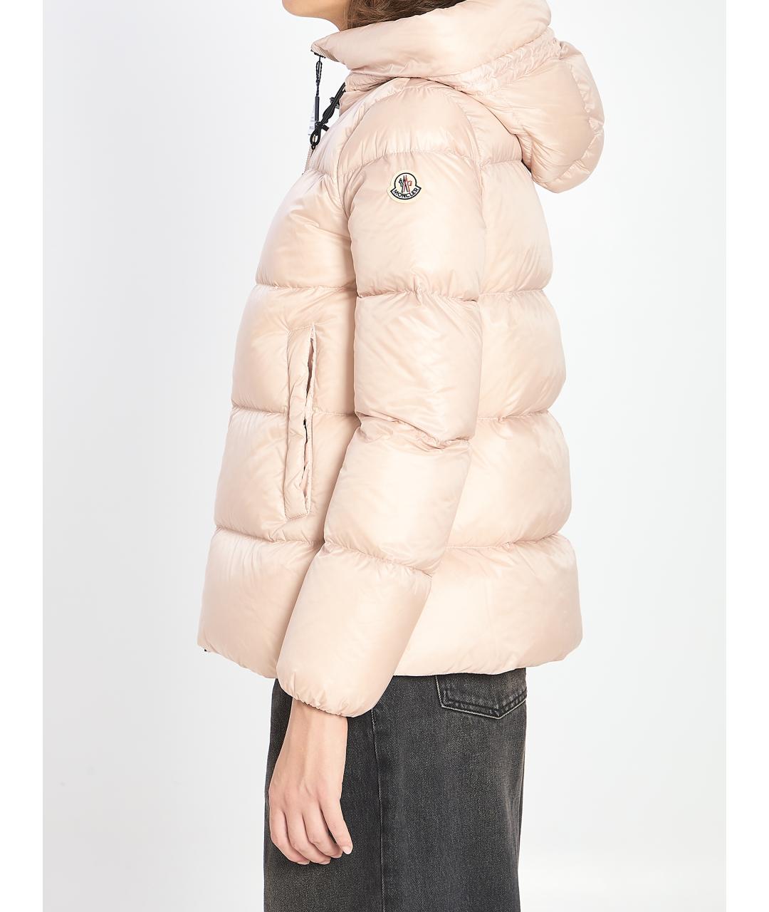 MONCLER Розовая синтетическая куртка, фото 4