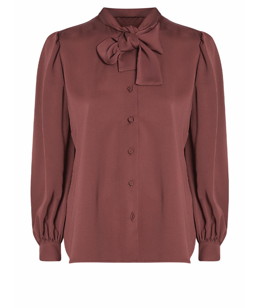 MAX MARA Бордовая шелковая блузы, фото 1