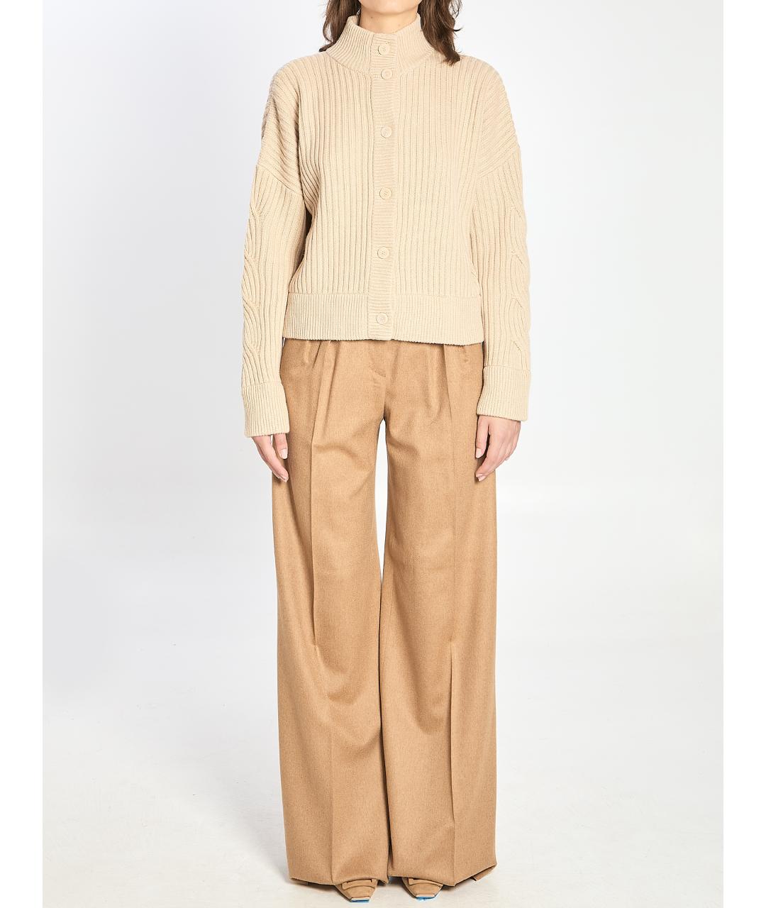 MAX MARA Бежевый шерстяной кардиган, фото 5