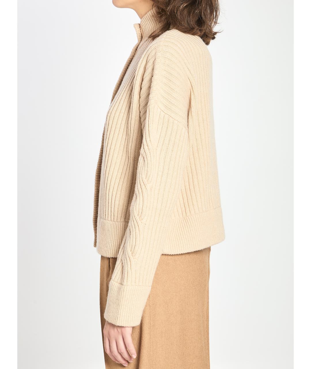 MAX MARA Бежевый шерстяной кардиган, фото 3