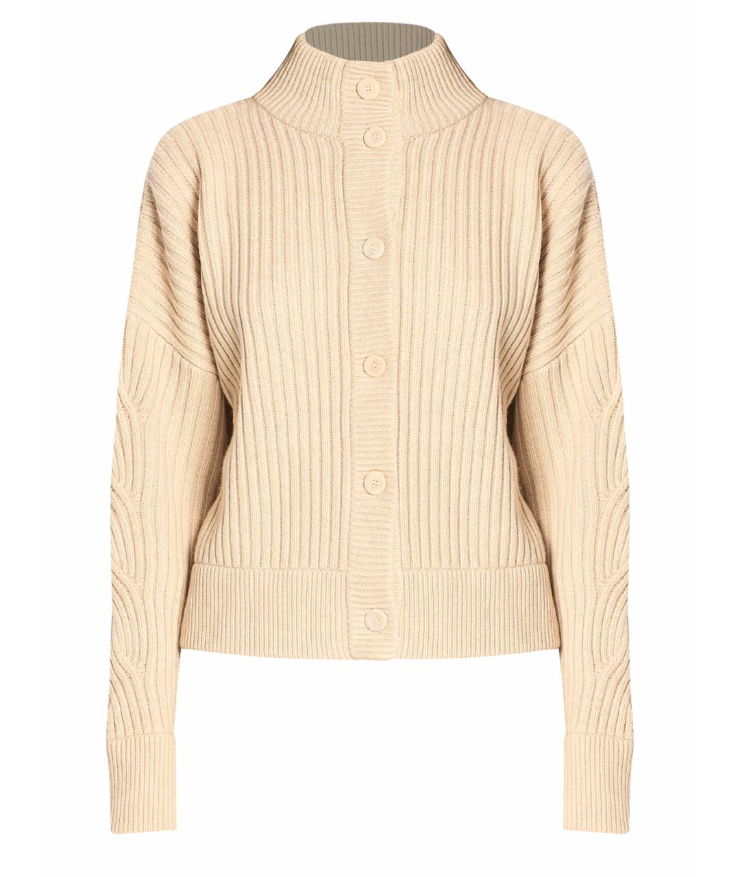 MAX MARA Бежевый шерстяной кардиган, фото 1