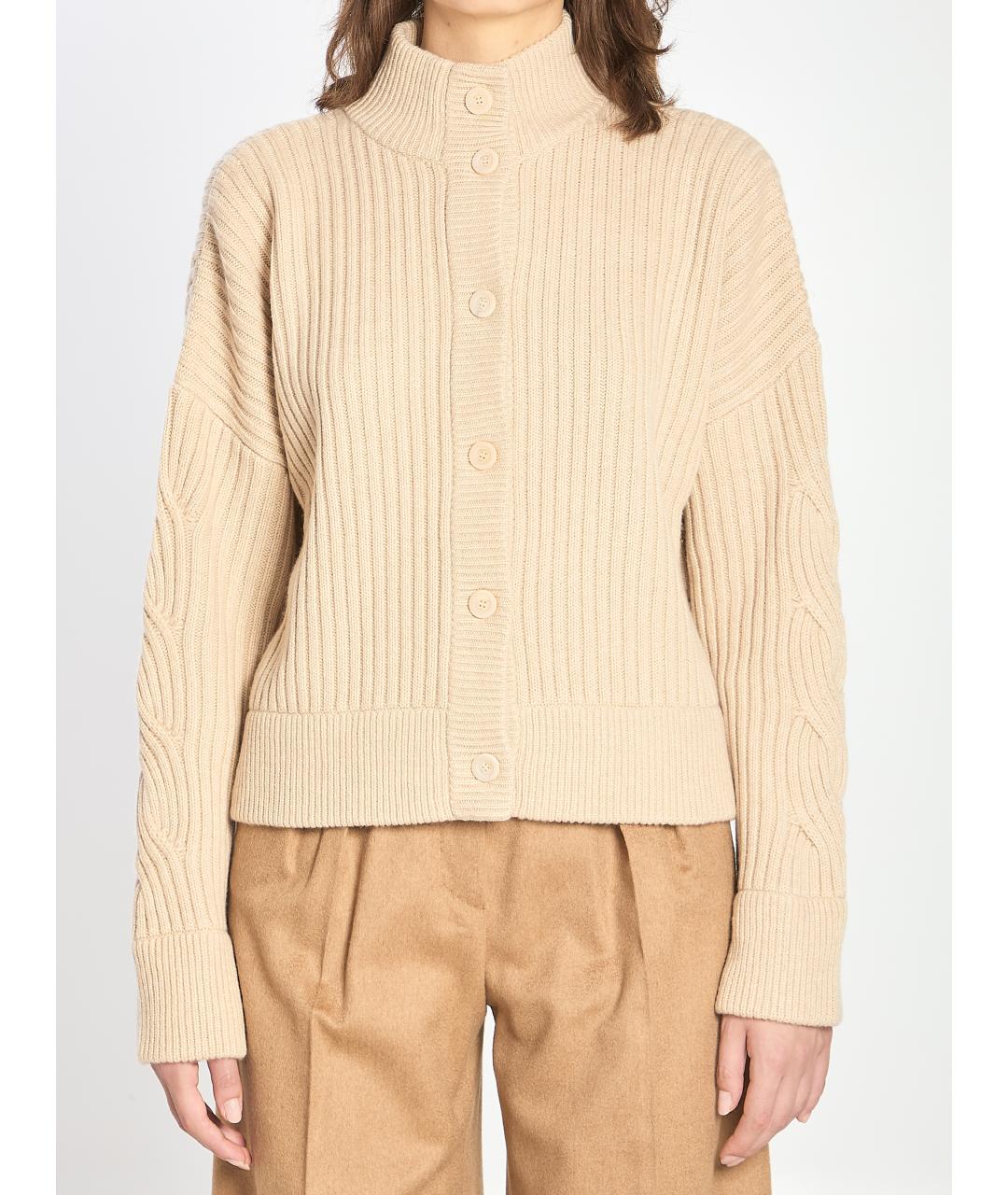 MAX MARA Бежевый шерстяной кардиган, фото 6