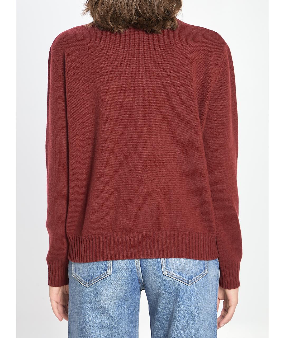 MAX MARA Бордовый кашемировый джемпер / свитер, фото 4