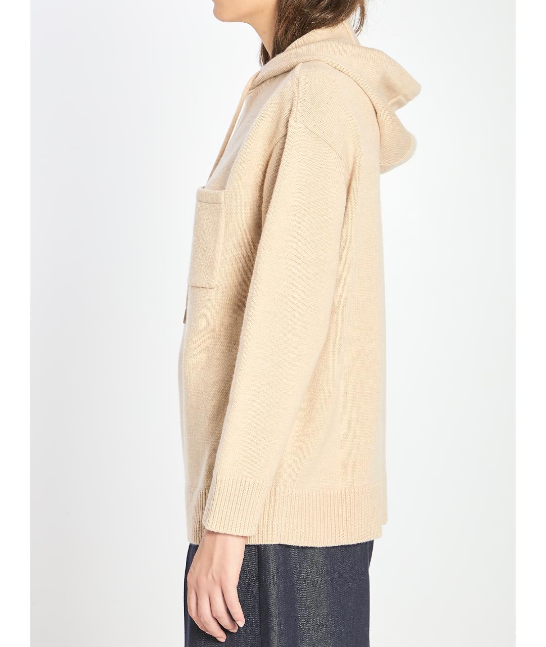 MAX MARA Бежевый шерстяной джемпер / свитер, фото 3