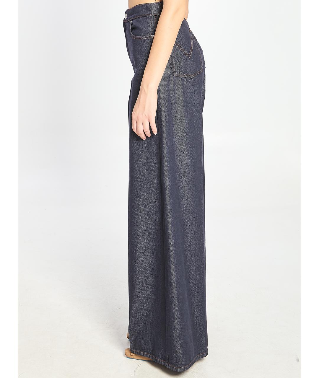 MAX MARA Синие хлопковые джинсы клеш, фото 3