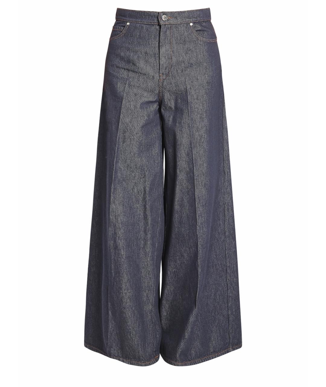 MAX MARA Синие хлопковые джинсы клеш, фото 1