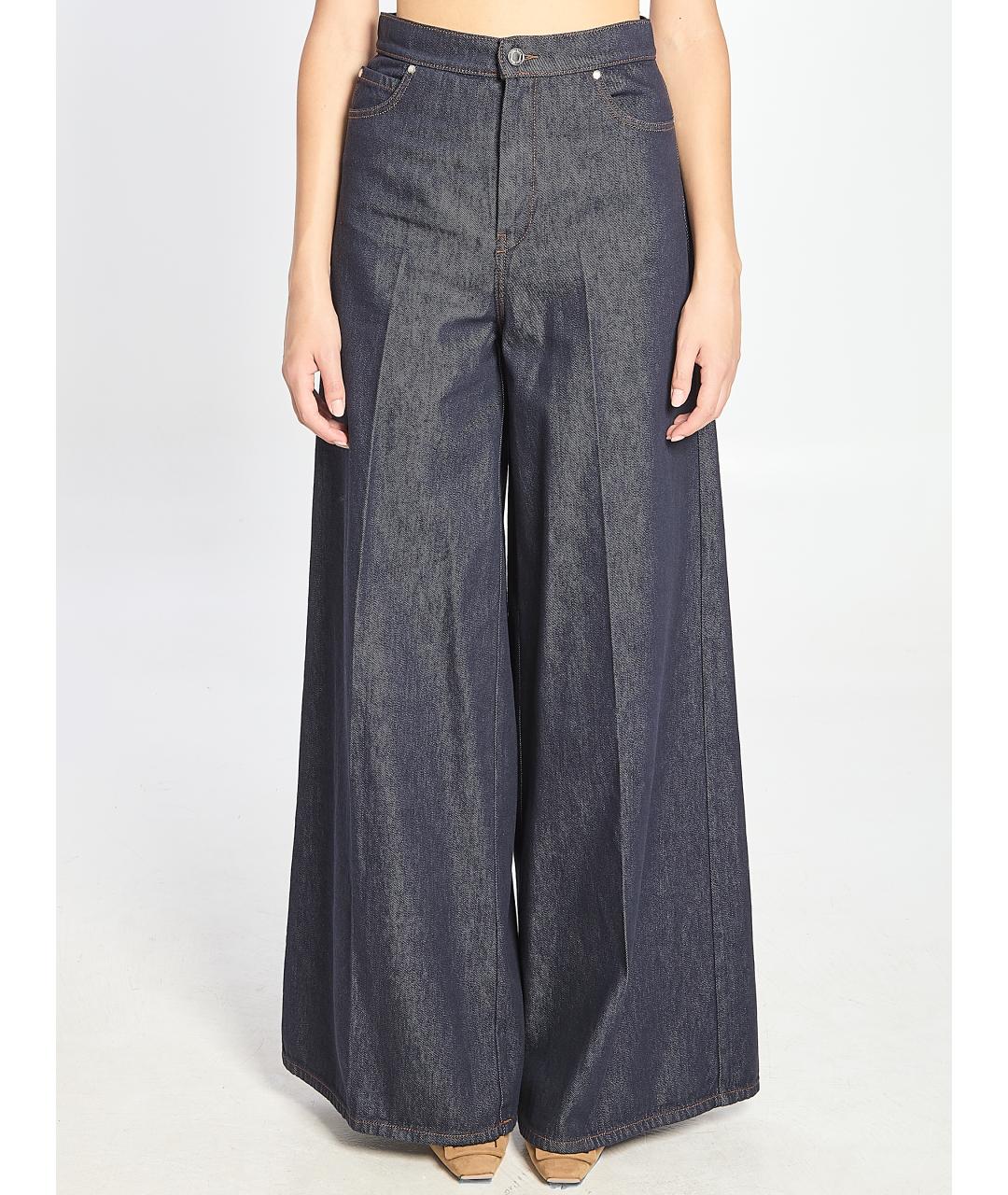 MAX MARA Синие хлопковые джинсы клеш, фото 5