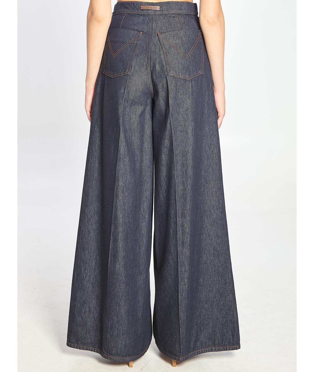 MAX MARA Синие хлопковые джинсы клеш, фото 4
