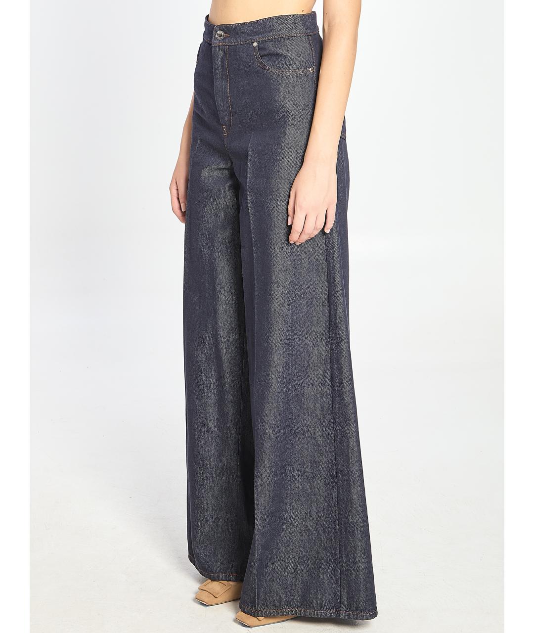 MAX MARA Синие хлопковые джинсы клеш, фото 2