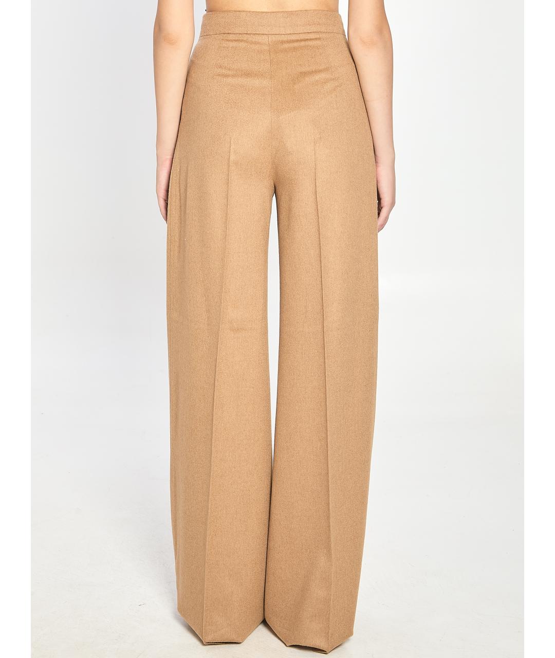 MAX MARA Бежевые шерстяные прямые брюки, фото 5