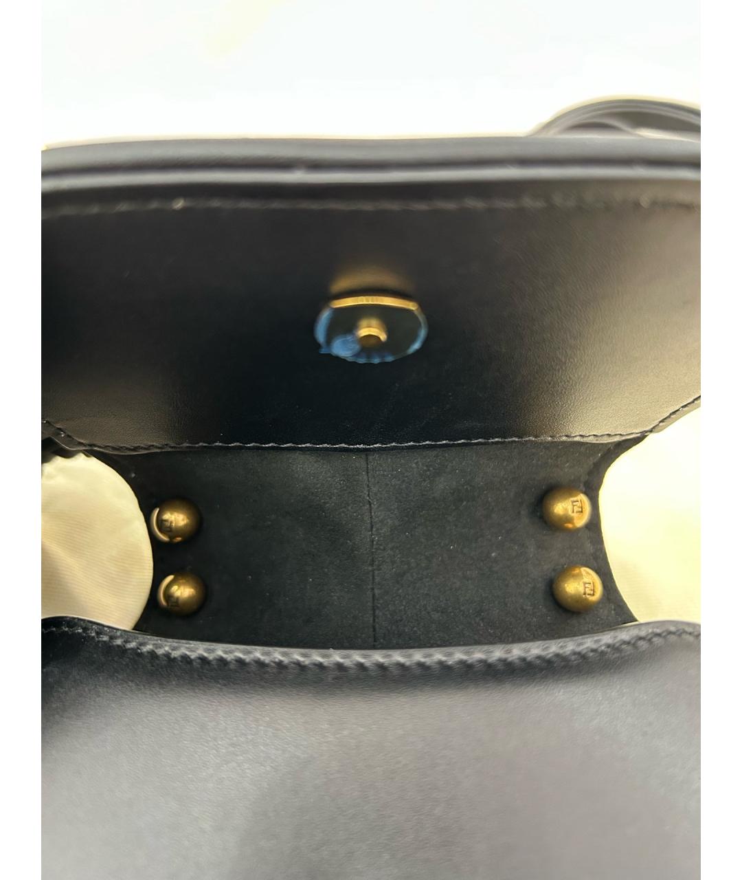 FENDI Черная кожаная сумка тоут, фото 5